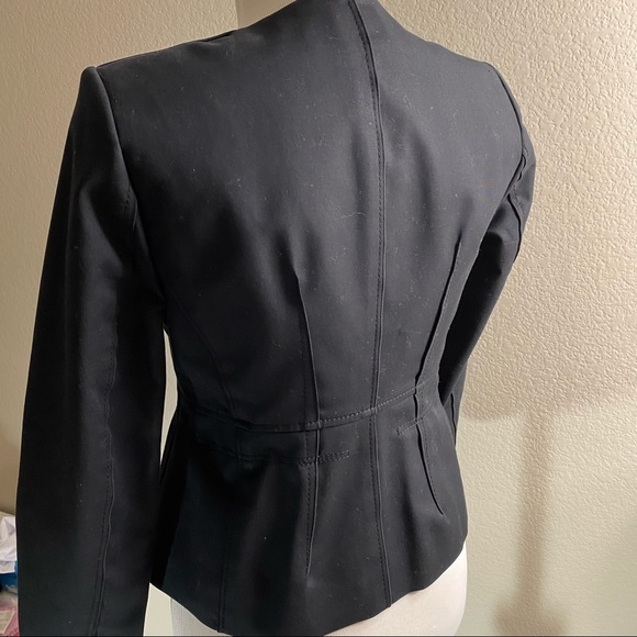 Elie Tahari Cotton Zip up black blazer jacket Sz 0 - Picture 4 of 9